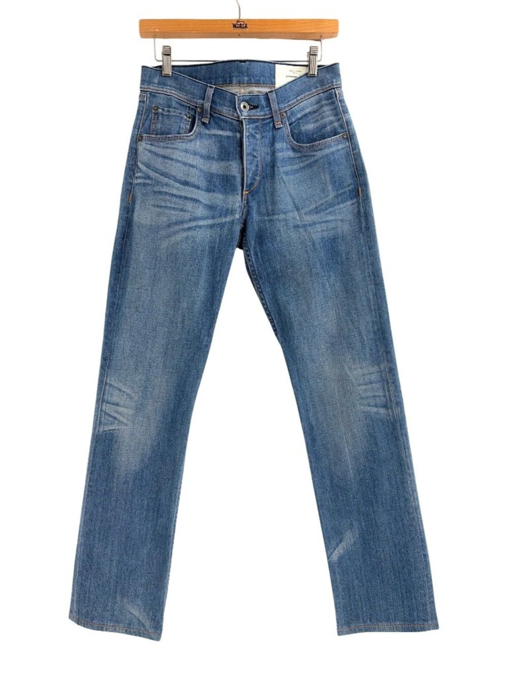 rag & bone Standard Issue Fit 3 Slim Straight Leg Blue Jeans Mens 29 Whiskering
